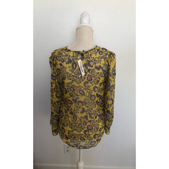 Jessica Simpson Leslie Floral Print Chiffon Tie Neck Blouse - XS - Picture 4 of 4
